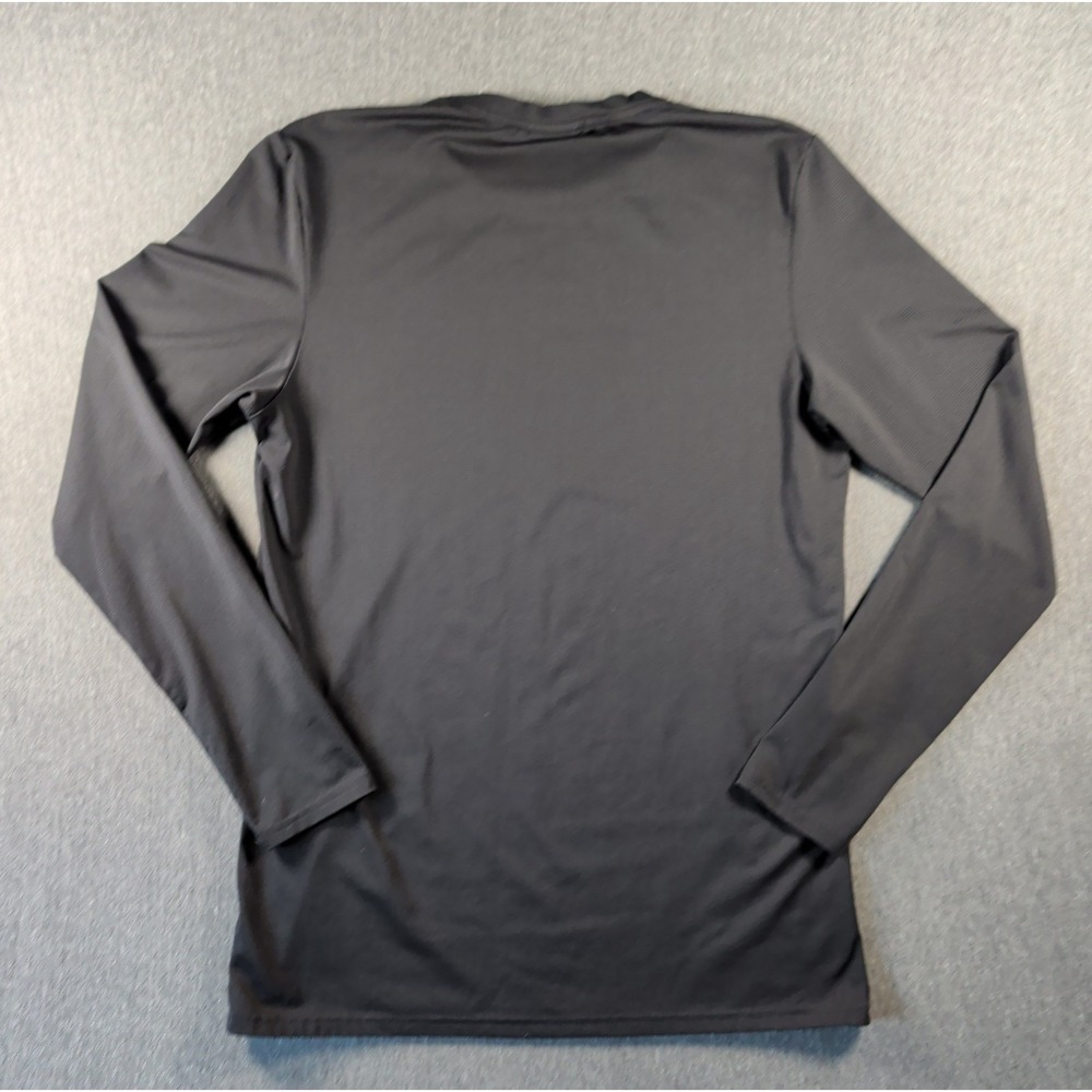 Gymshark Mesh Black Long Sleeve Crew Neck Stretch Athletic Shirt Sz S Training - Picture 3 of 8